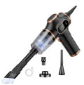 VARELO™ High-Power Wireless Vacuum Cleaner in Sleek Black with copper accents, long nozzle, and attachments