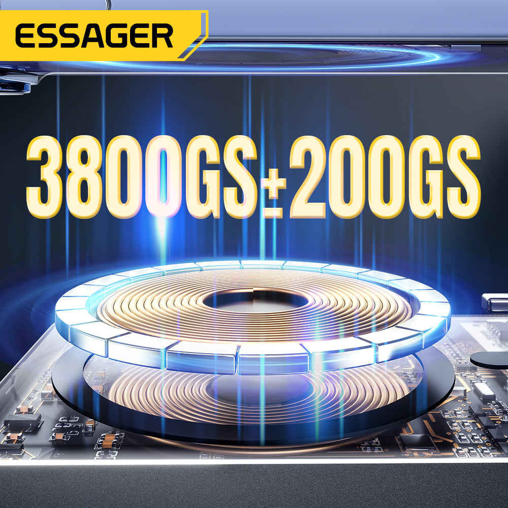 Essager Thin Magnetic Wireless Power Bank 5000mAh internal coil and 3800GS ultra-strong N52 magnetic ring alignment
