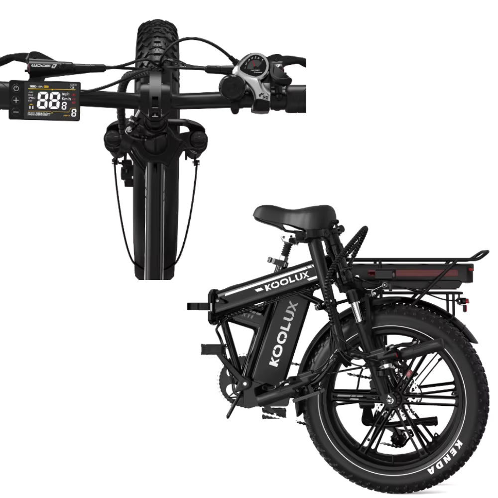 Black KOOLUX X11S electric bike with visible branding on a white background