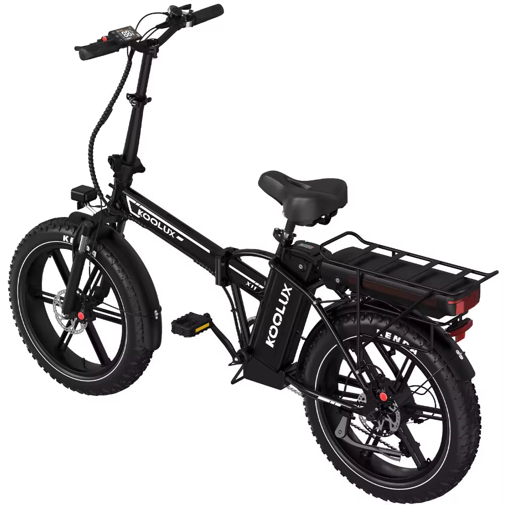 Black KOOLUX X11S electric bike with Koolux branding on a white background