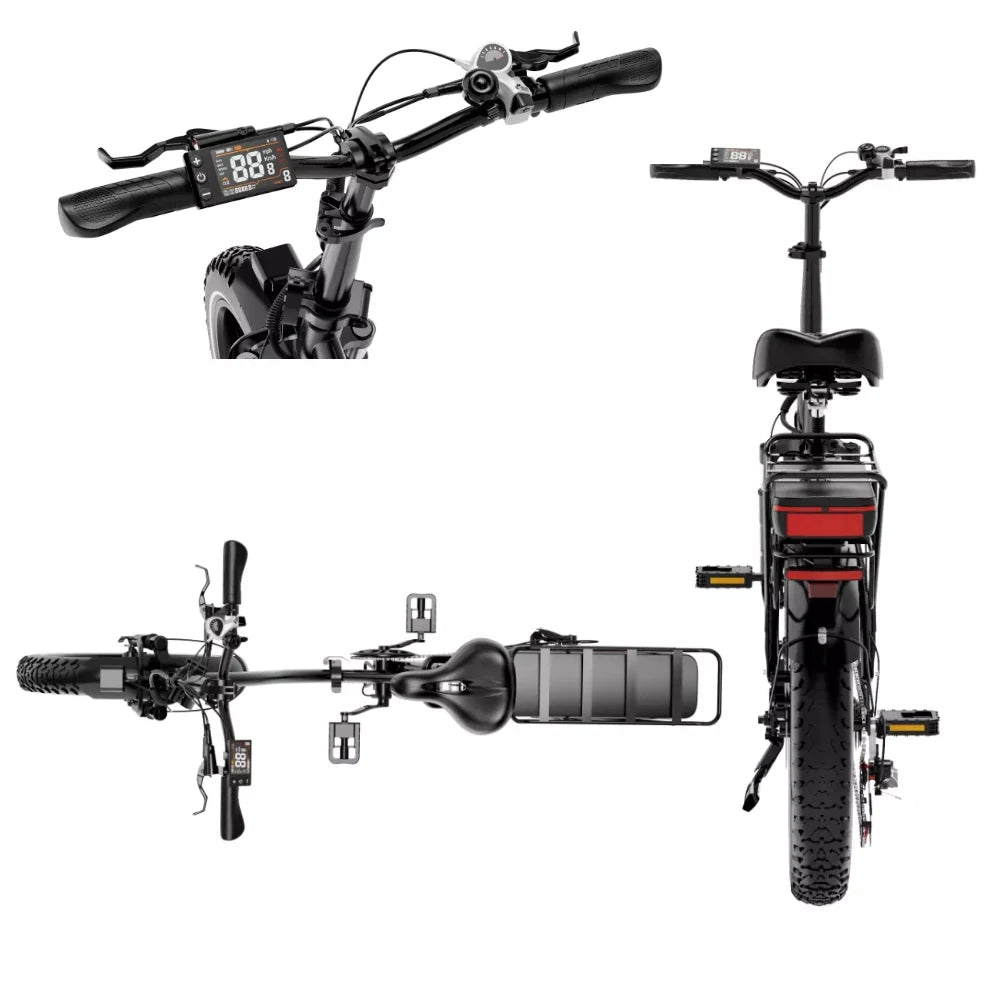 Black  KOOLUX BK6S PRO electric bike shown from multiple angles on a white background