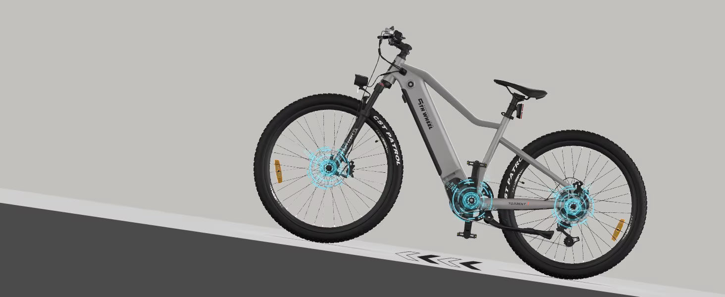Electric bicycle on a gray background