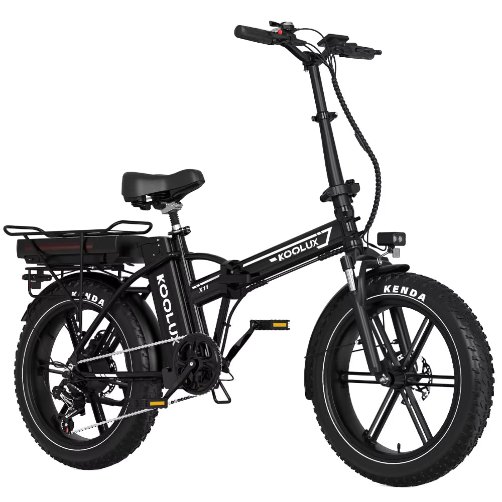 Black KOOLUX X11S electric bike with Koolux branding on a white background
