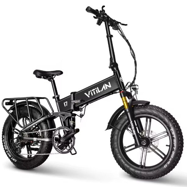 VITILAN V3 2.0 Folding Electric Bike 20 Inch Fat Tire 750W Motor 48V 13Ah Off Road E‑Bike