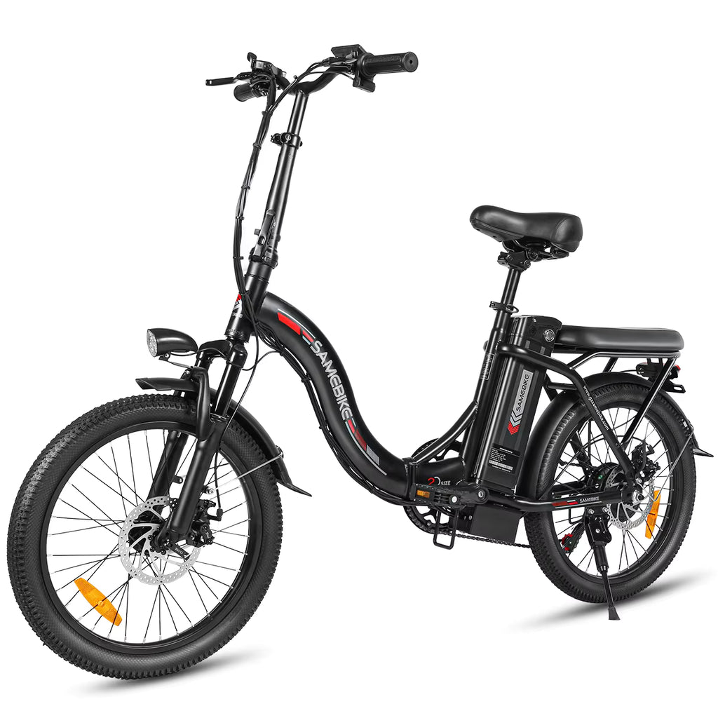 Black SAMEBIKE CY20 electric bike on a white background
