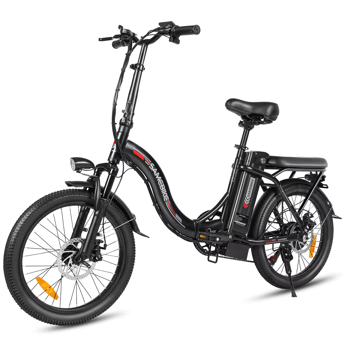 Black SAMEBIKE CY20 electric bike on a white background