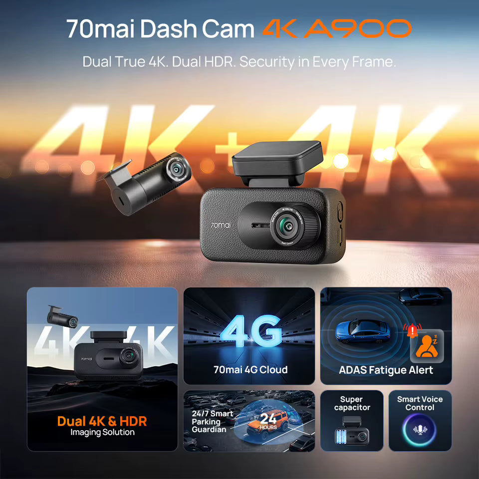 70mai A900 Dual 4K Recording and Smart Features Product Banner