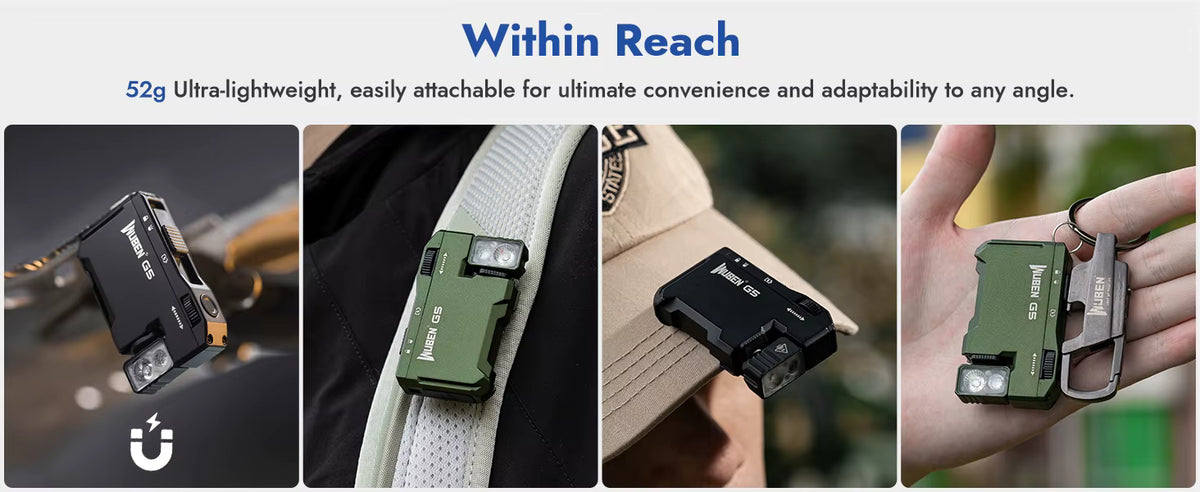 Wuben G5 wide beam output in outdoor environment