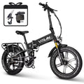 Black Vitilan i7 Pro 3.0 electric bike with Vitilan branding and accessories included insert on a white background