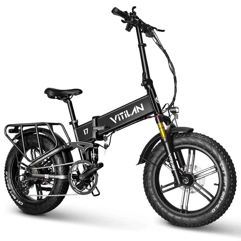 Black Vitilan i7 Pro 3.0 electric bike with 'Vitilan' branding on a white background
