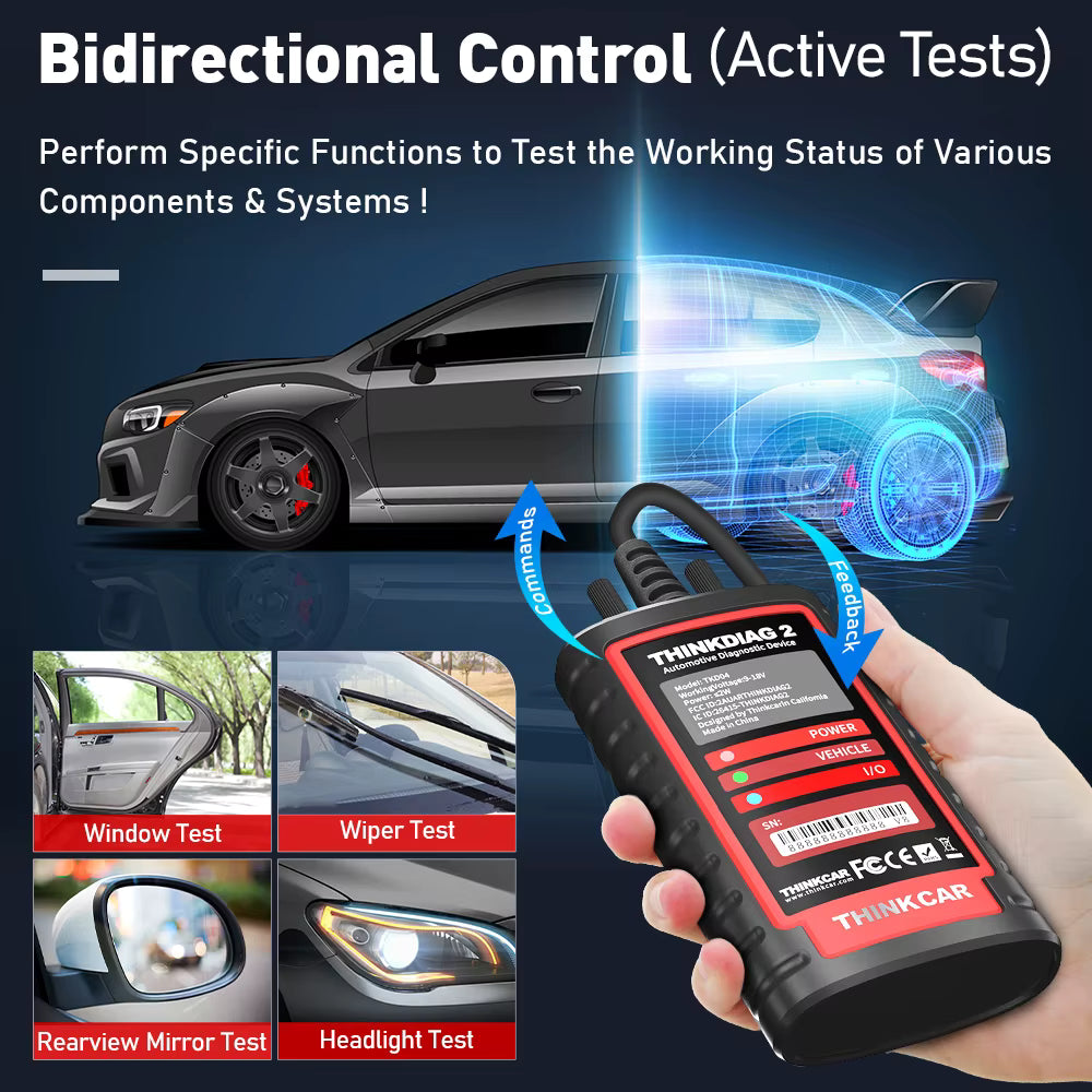 ThinkDiag 2 bi-directional control active testing interface for vehicle actuators and system components