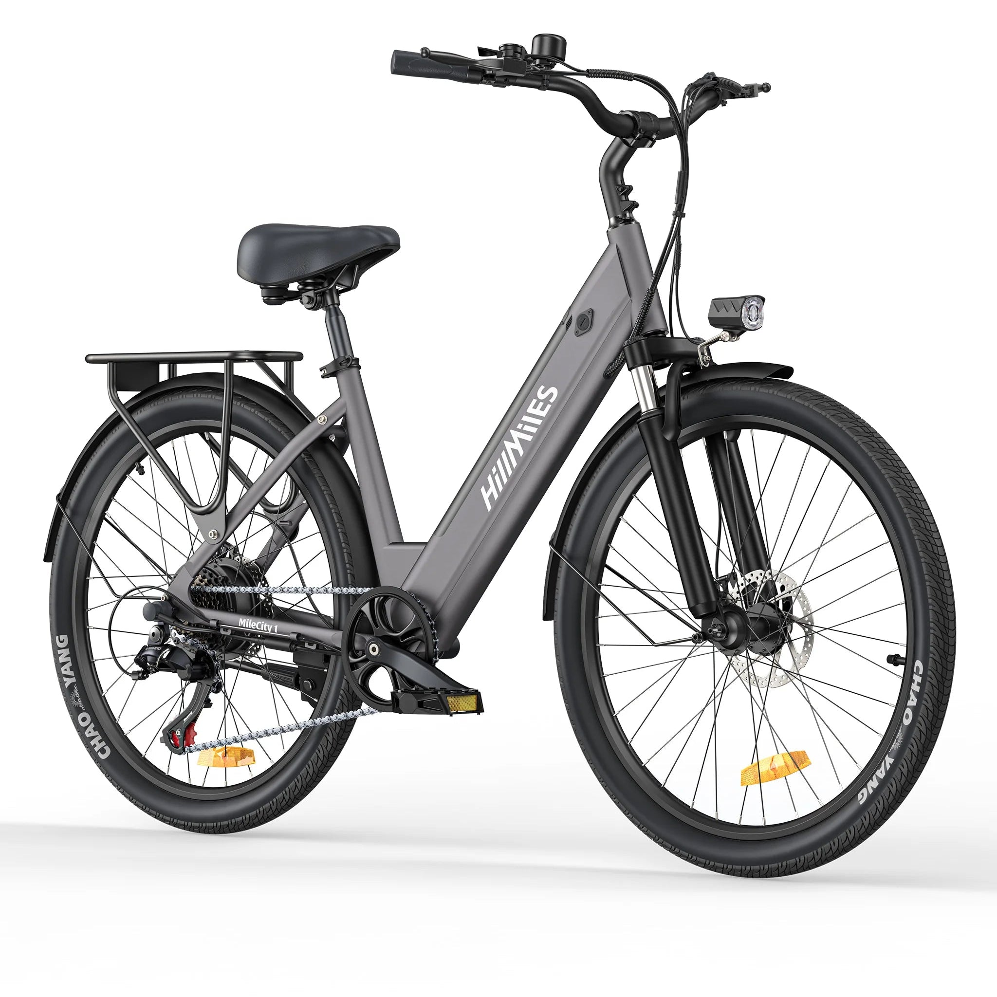 Gray electric bicycle on a white background