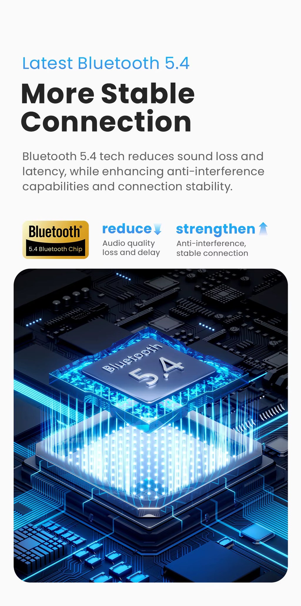 HAYLOU Mori Pro Bluetooth 5.4 stable connection chipset banner
