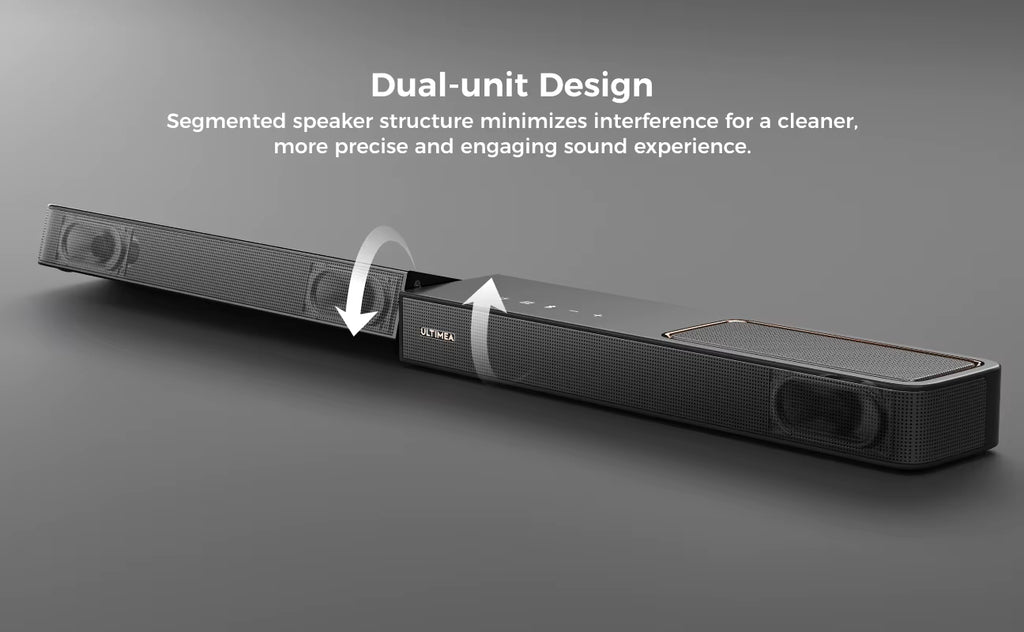 ULTIMEA Skywave F40 split-unit modular soundbar design configuration
