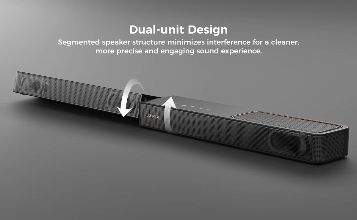 ULTIMEA Skywave F40 split-unit modular soundbar design configuration
