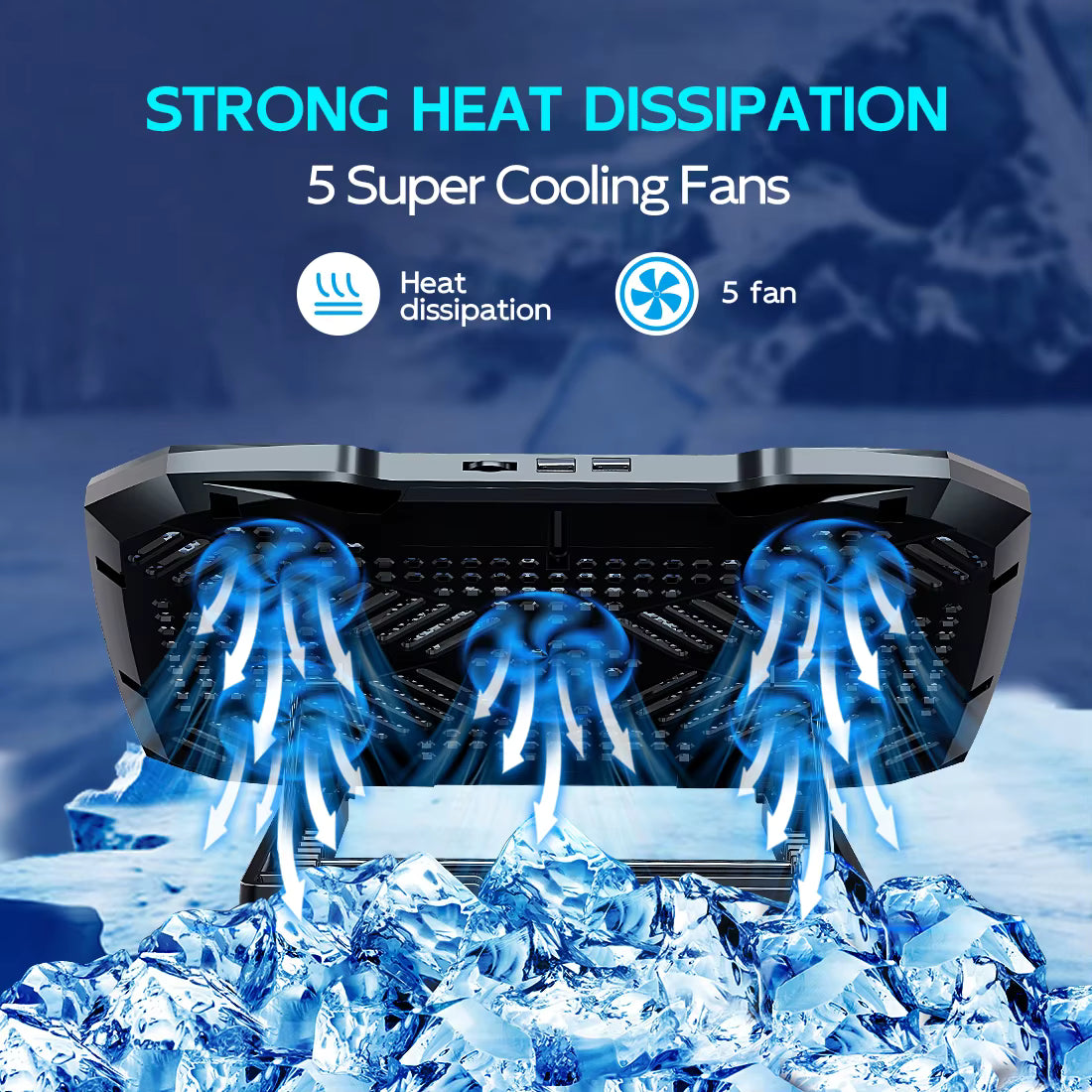 COOLCOLD F2PLUS Pro strong heat dissipation graphic detailing optimal airflow channels