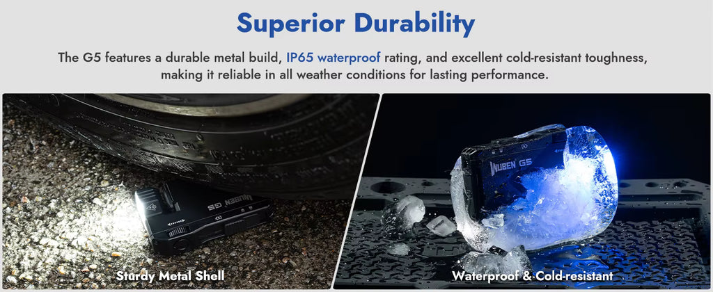 Wuben G5 superior durability and weatherproof aluminum build
