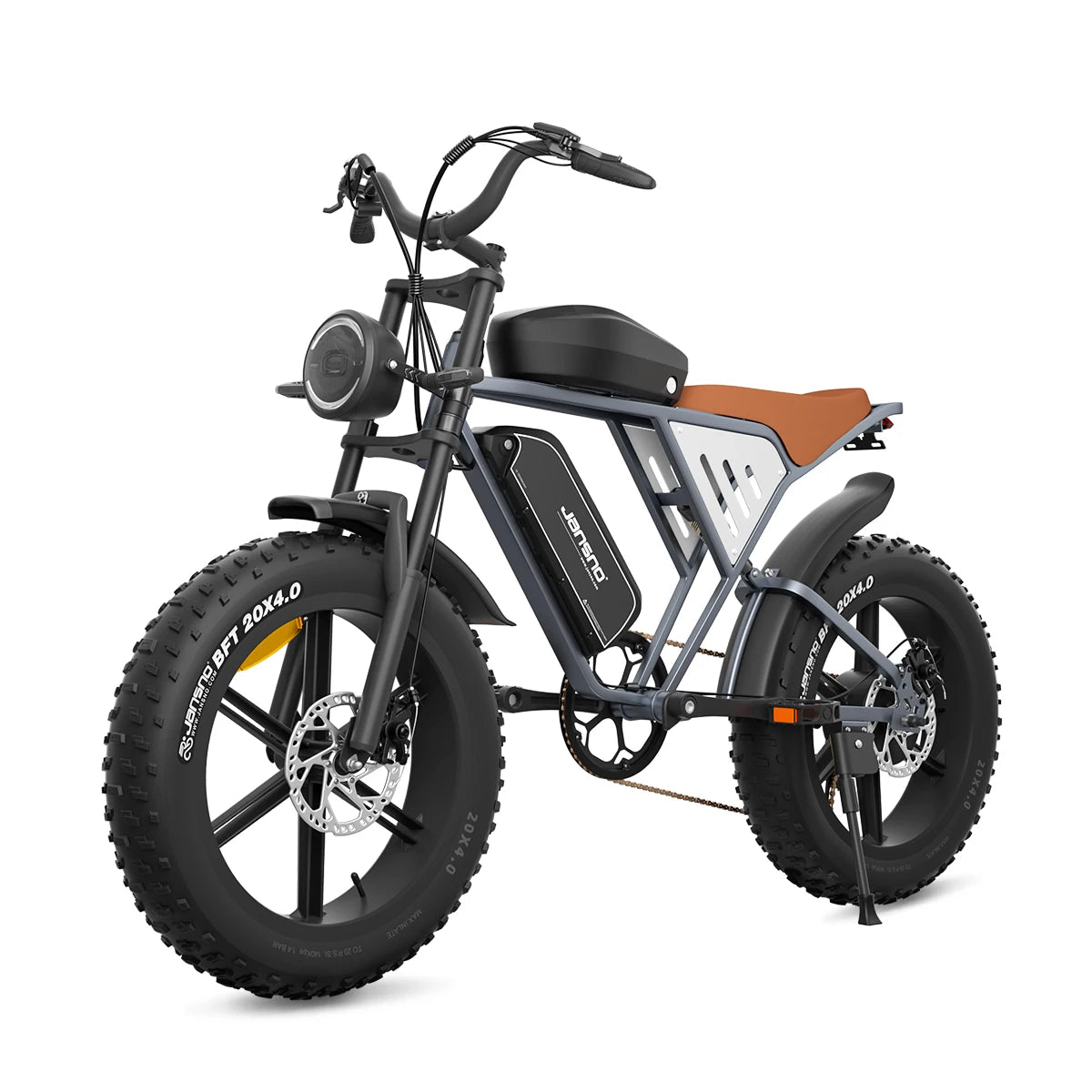 Electric bike with large tires on a white background 