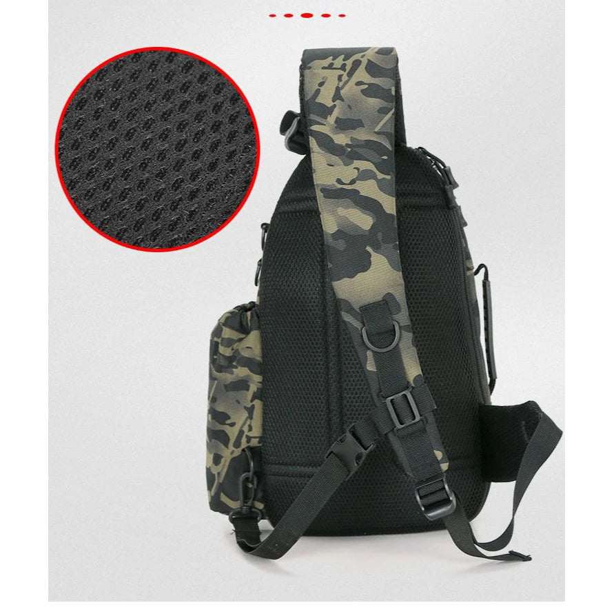 Fishing Tackle Storage Bag – Multifunctional Outdoor Crossbody Gear Bag with Rod Storage