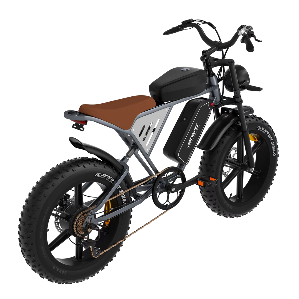 JANSNO X70 electric bike with a brown seat on a transparent background