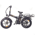 Black EMOCO 1000W electric bike with a basket on a white background