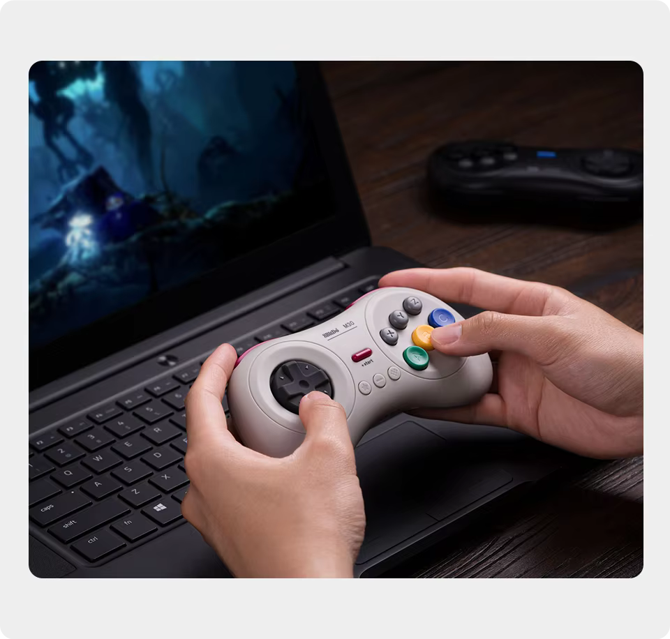 8BitDo M30 Bluetooth Controller Retro Grey Used with Laptop