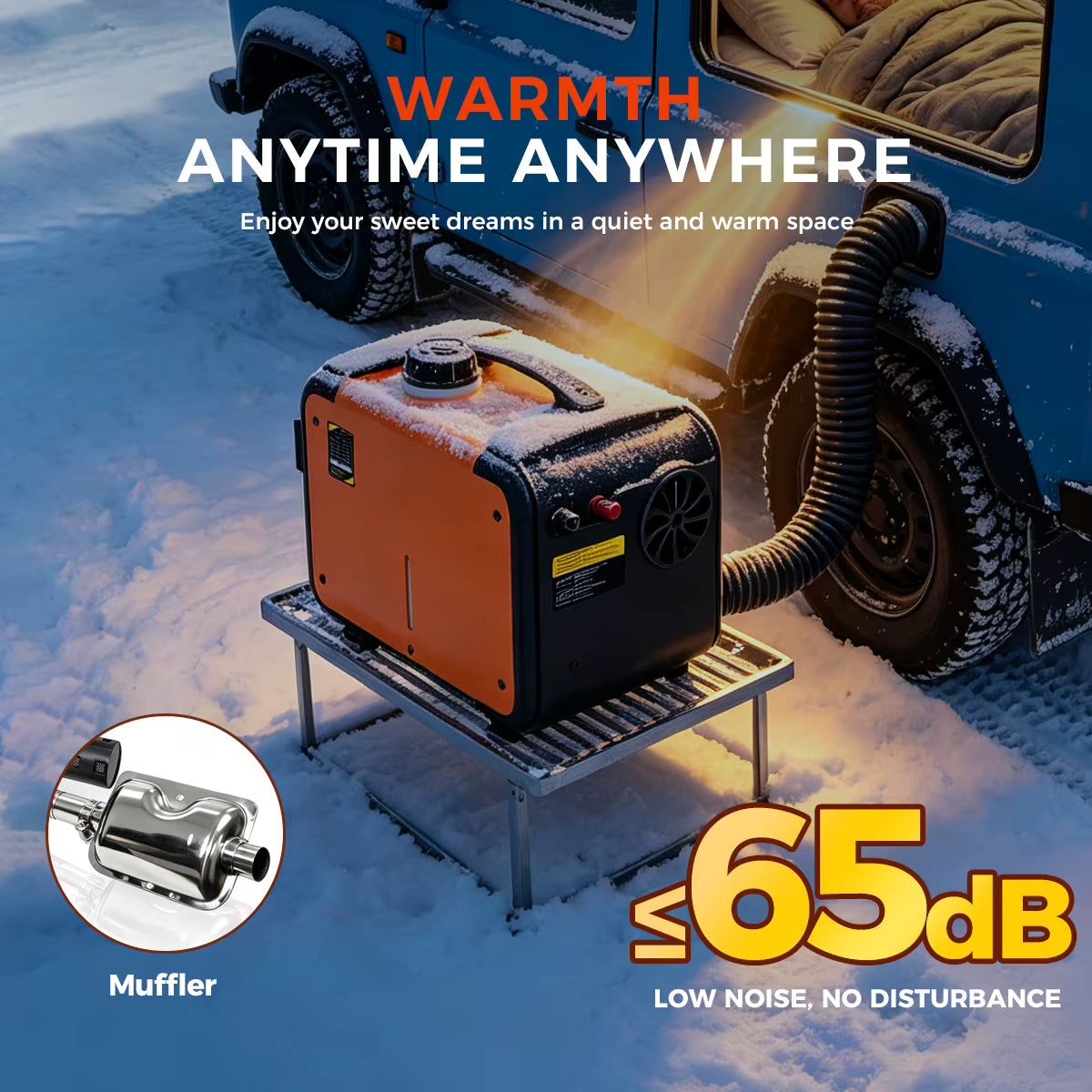 Sunster 8KW Portable Diesel Air Heater silent operation and portable outdoor setup