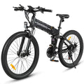Black electric bike with 'SAMEBIKE' branding on a white background