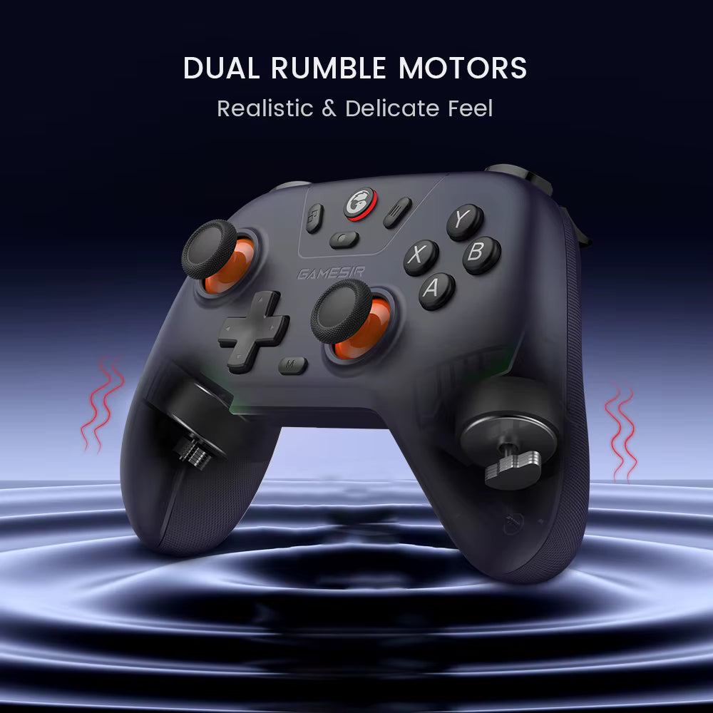 GameSir Nova Lite dual rumble motors diagram illustrating haptic feedback in controller handles