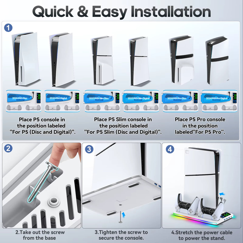 Step-by-step installation guide showing console mounting bracket assembly and secure base attachment