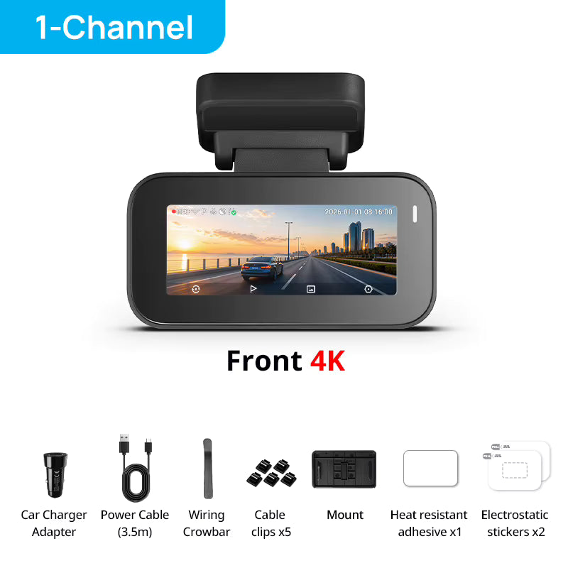 70mai A900 1-Channel Front 4K Dash Cam Configuration and Standard Kit