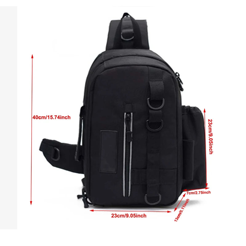 Fishing Tackle Storage Bag – Multifunctional Outdoor Crossbody Gear Bag with Rod Storage