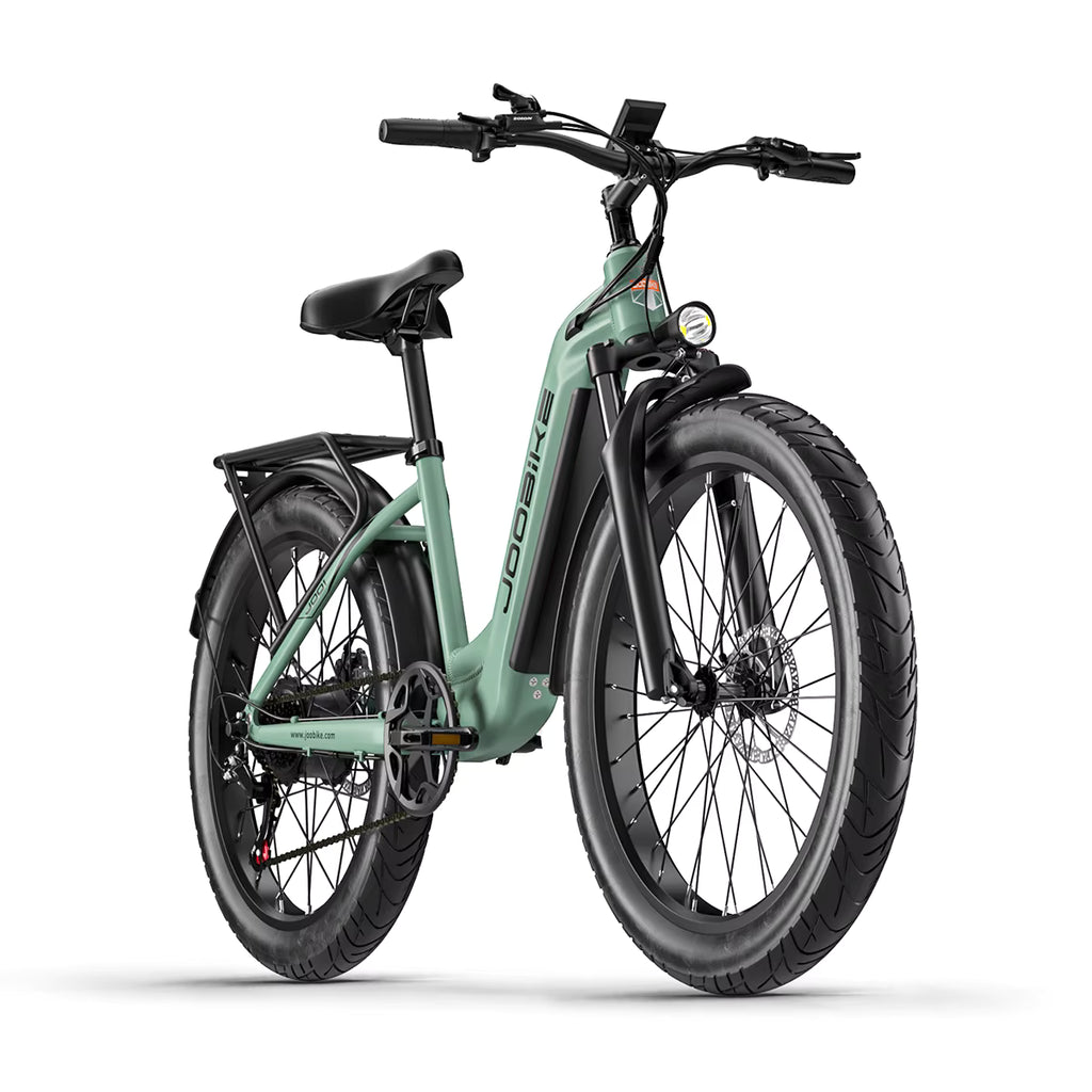 Mint Green JOOBIKE JOO1 electric bicycle on a white background