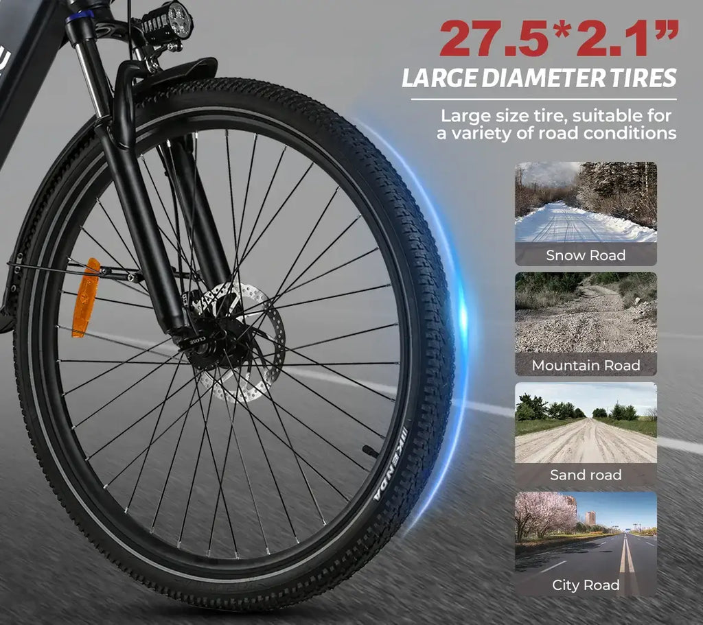 SAMEBIKE RS‑A01 PRO‑T Adult Electric Bike 500W City E‑Bike 36V15Ah 27.5‑Inch Tyres