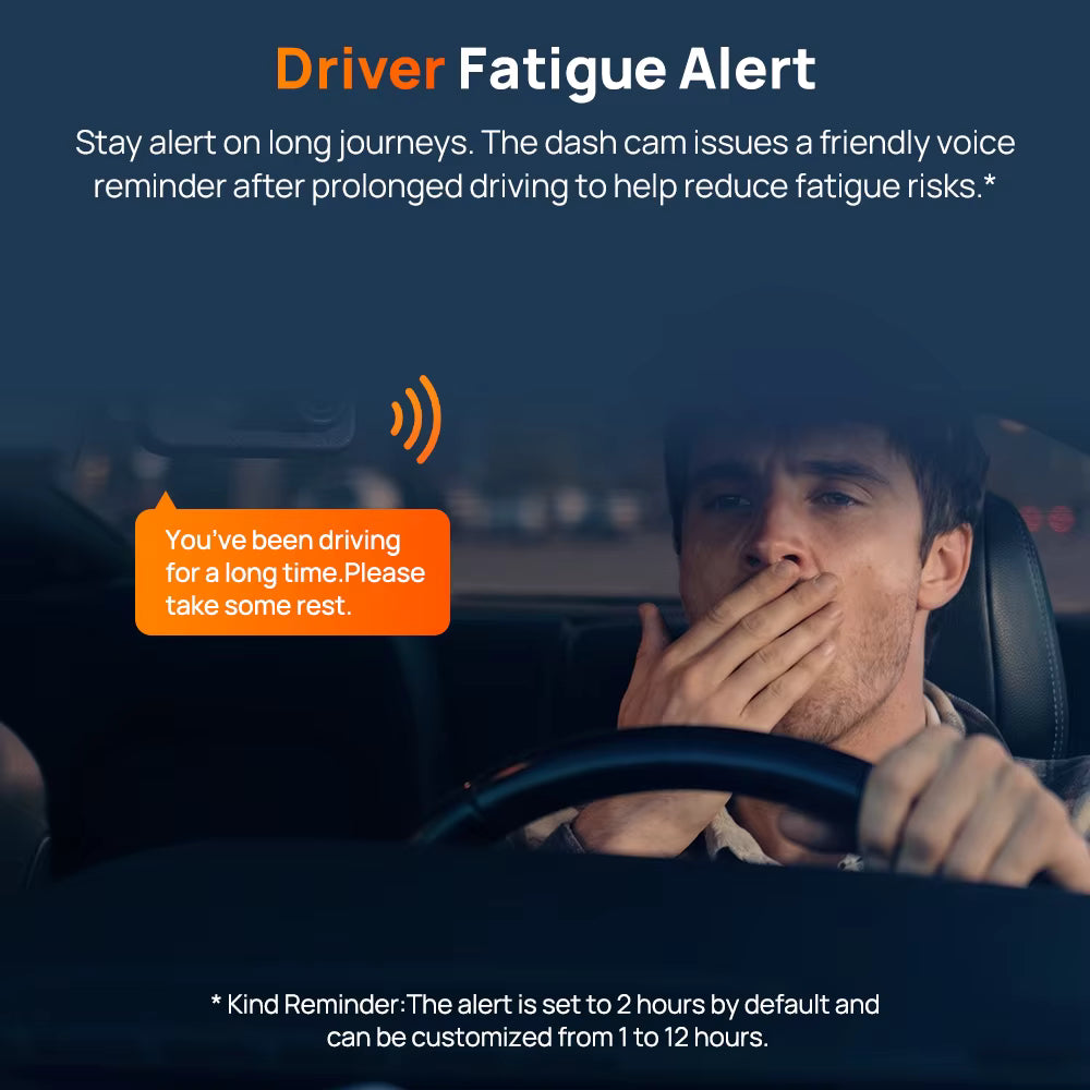 70mai A900 Driver Fatigue Alert and ADAS Safety Features
