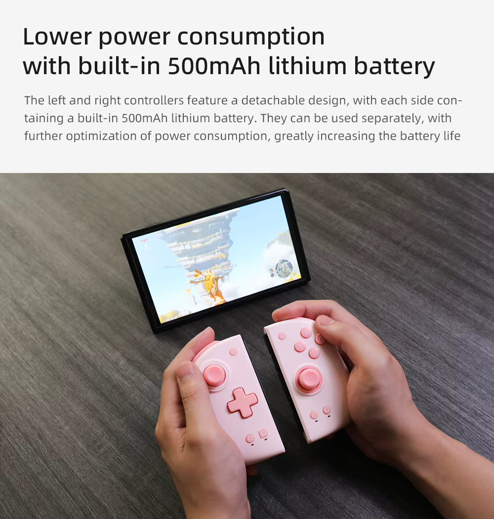 Specification infographic detailing the built-in 500mAh Lithium battery and low-power consumption of the Mobapad M6 HD.