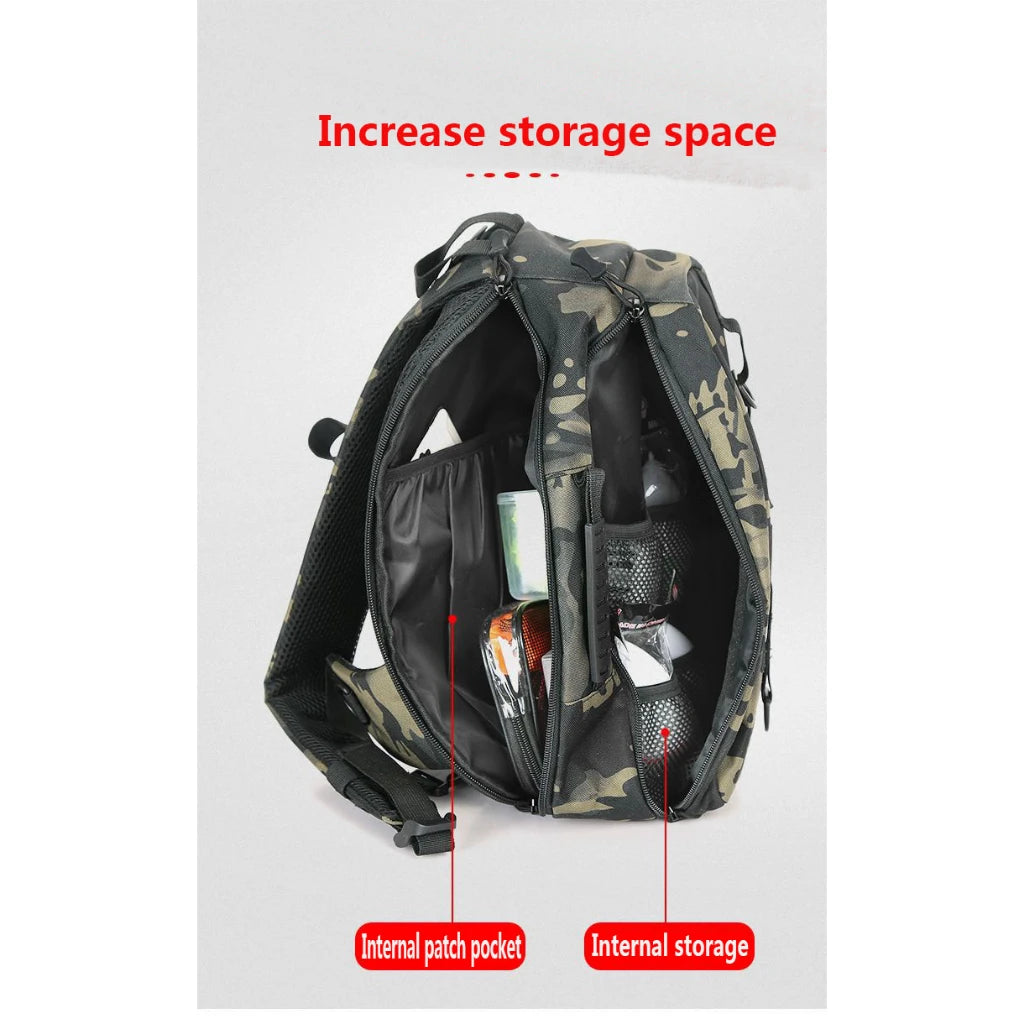 Fishing Tackle Storage Bag – Multifunctional Outdoor Crossbody Gear Bag with Rod Storage