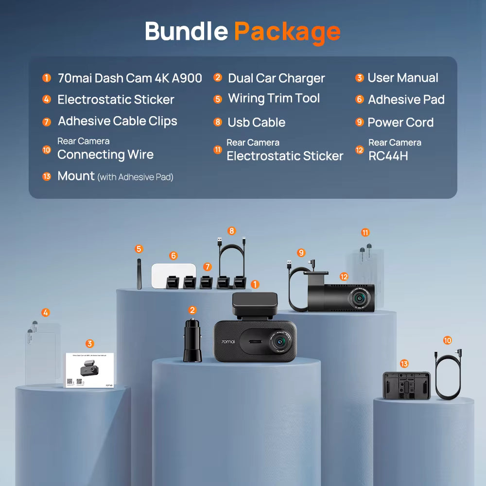 70mai A900 Complete Bundle Package Breakdown and Parts List