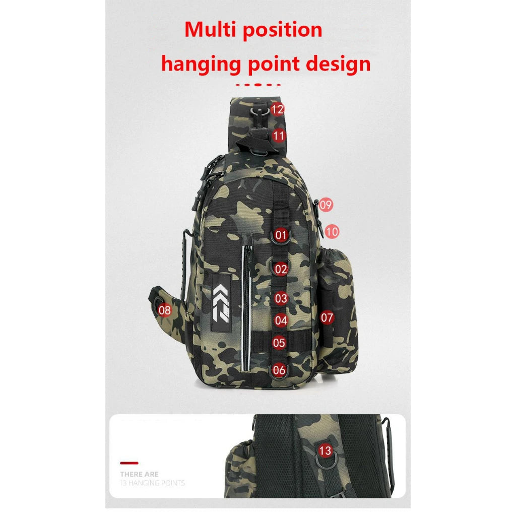 Fishing Tackle Storage Bag – Multifunctional Outdoor Crossbody Gear Bag with Rod Storage