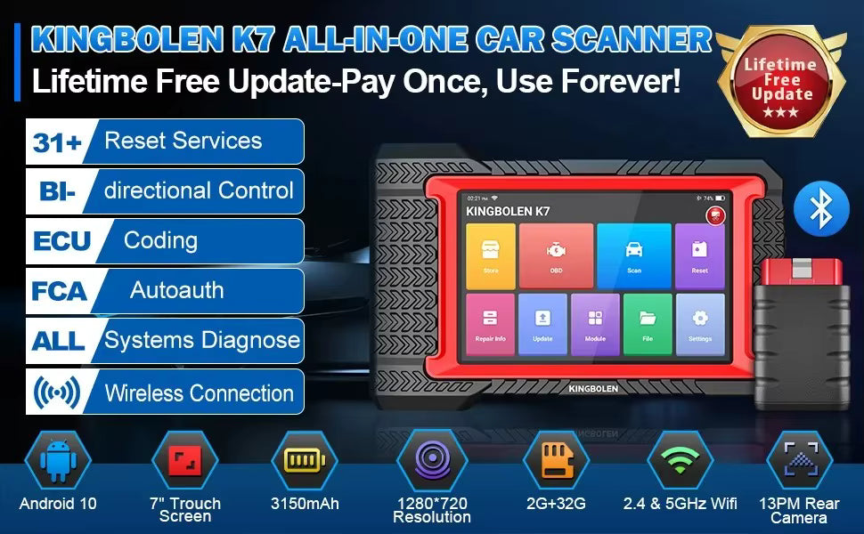 KINGBOLEN K7 Diagnostic Scanner Overview - ECU Coding, Bi-Directional Control & Lifetime Free Updates