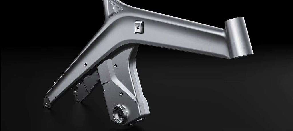 Metal mechanical component (frame) on a black background