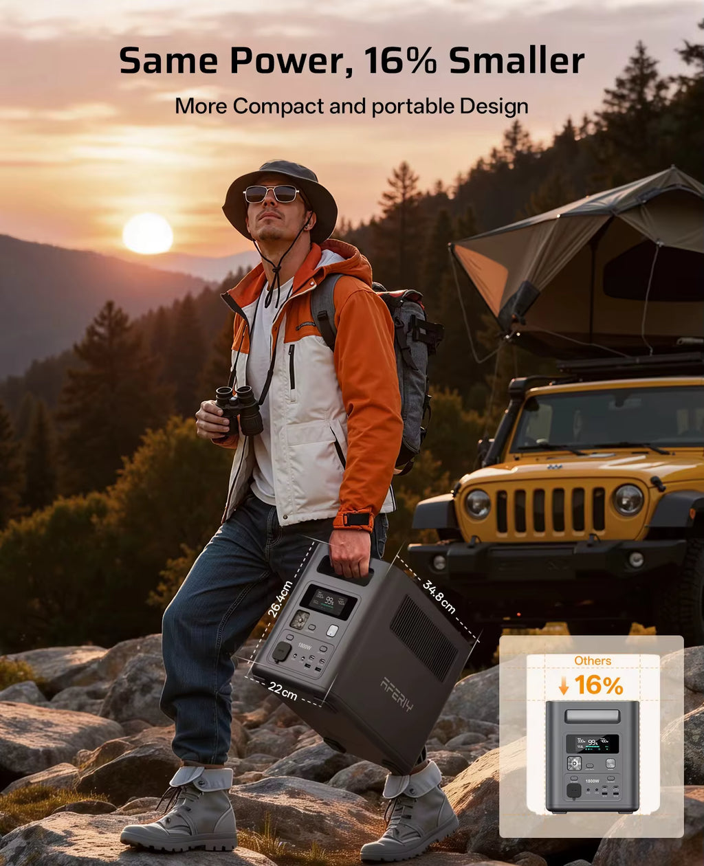 AFERIY P180 Portable Power Station compact and lightweight design for outdoor camping and off-grid travel