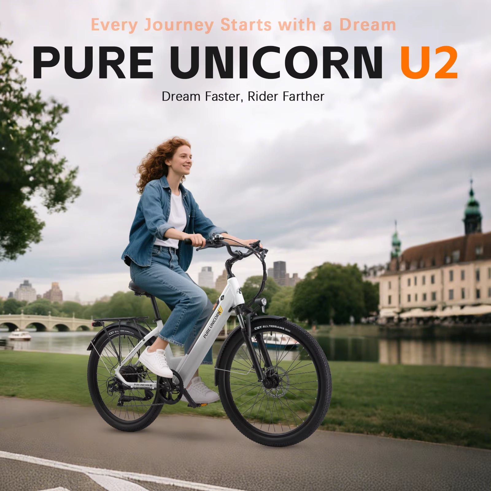 PURE UNICORN U2 48V 750W Step Through Ladies Electric Bike 12.8Ah Battery