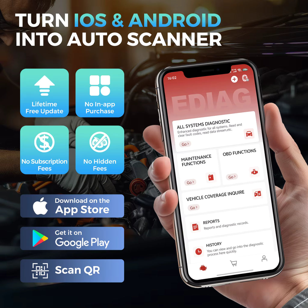 Kingbolen Ediag Elite turn iOS and Android into auto scanner app download guide   