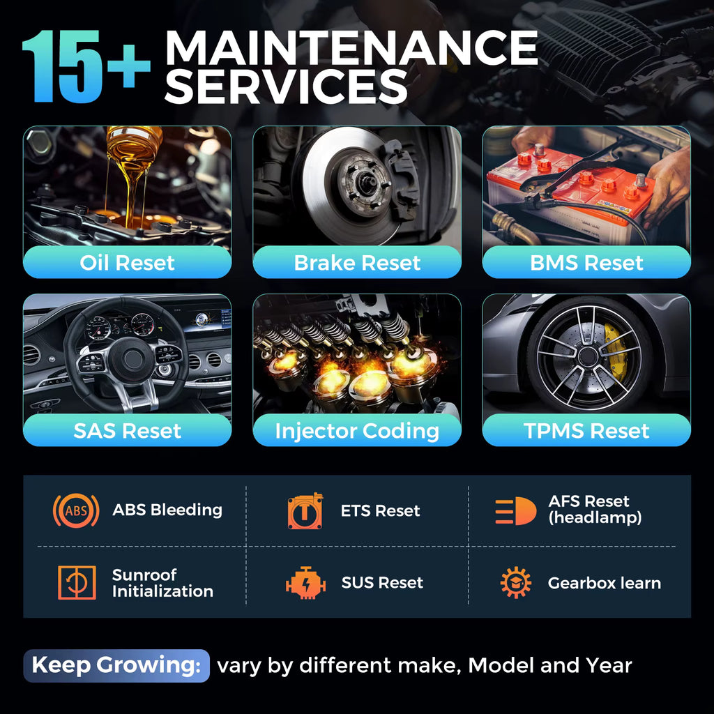 Kingbolen Ediag Elite 15+ maintenance services including oil reset and brake bleed   