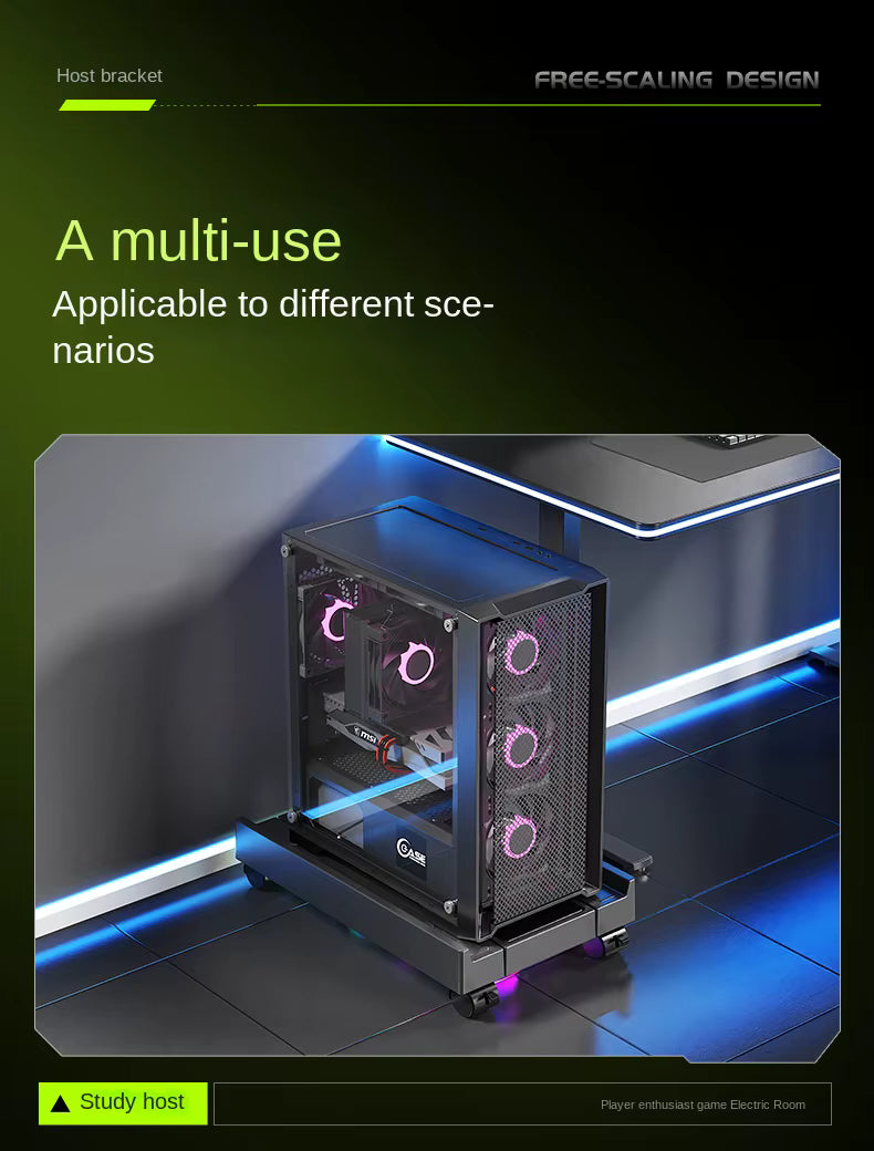 BEISHI multi-use mobile equipment stand graphic showcasing versatility for different hardware devices