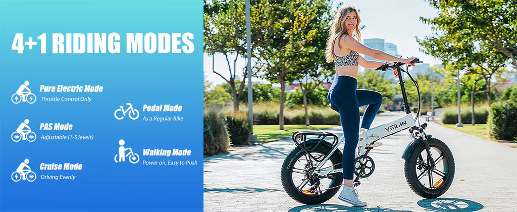 VITILAN V3 2.0 Folding Electric Bike 20 Inch Fat Tire 750W Motor 48V 13Ah Off Road E‑Bike