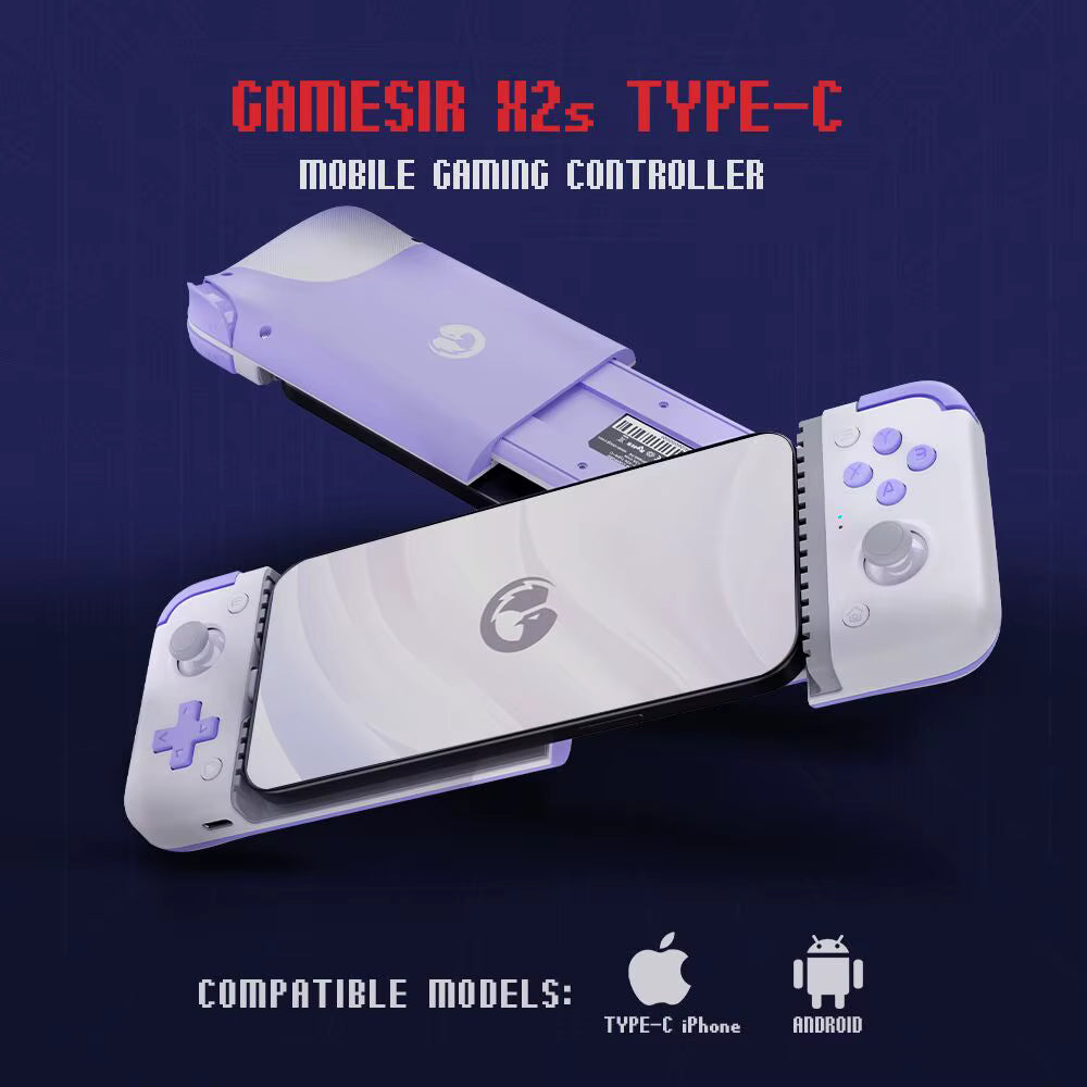 GameSir X2s mobile controller compatibility infographic for iOS and Android devices