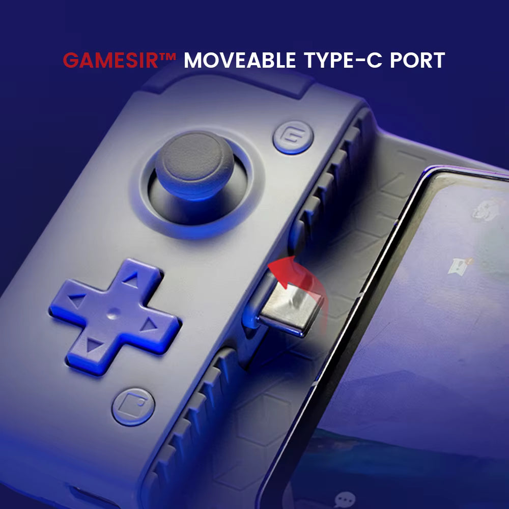 GameSir X2s movable Type-C port design for easy phone docking and safety