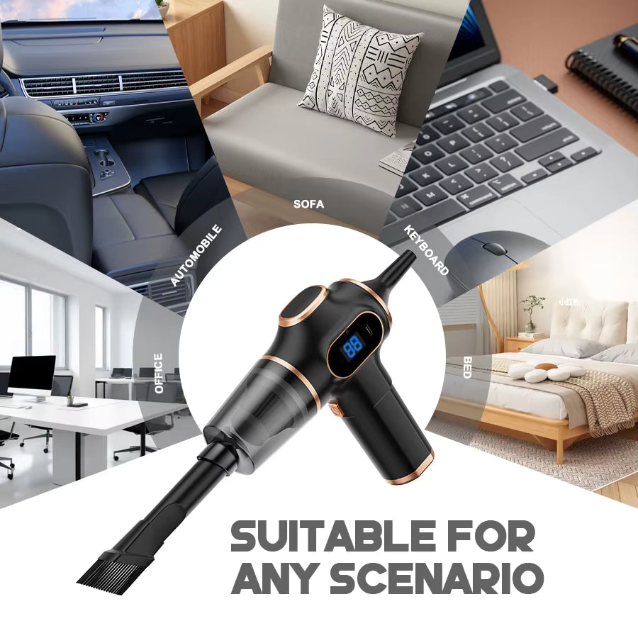 VARELO™ Dual-Action Wireless Vacuum for car interior valeting, home upholstery cleaning, and office desk maintenance